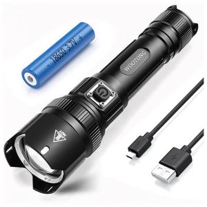 WOOTONG Lanterna LED Portátil Recarregável 1000 LM, IPX4 a Prova dÁgua, Preta