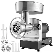 Moedor de Carne Elétrico VEVOR, Capacidade de 992 LbH, 1100W 4600W Máximo Triturador de Carne Industrial com 2 Lâminas, 3 Discos de Moagem