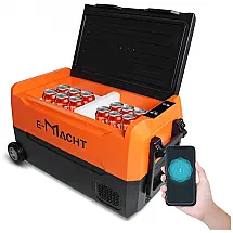 Geladeira Portátil 49 Litros CARSTY com Controle via App, Luz LED, 12/24V DC e 100-240V AC, Preta