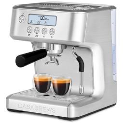 Máquina de Café Expresso com Display LCD e Varinha de Vapor de Leite, 110V 1350W, CASABREWS, Prata