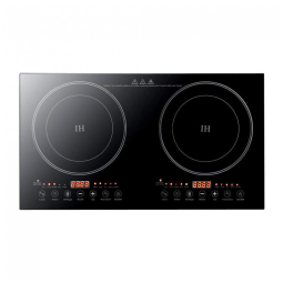 Cooktop Elétrico de Indução de Bancada com Queimador Duplo e Controle Digital, 110V 1200W, Eapmic, Preto