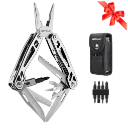 Alicate Multifuncional 21 em 1, Aço Inoxidável com Estojo de Nylon, WETOLS WE182, Prata
