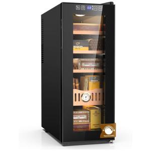 Umidor para Charutos Elétrico 35L com Controle de Temperatura e Capacidade para 250 Charutos, 110V, Mojgar, Preto