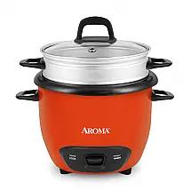 Panela de Arroz AROMA® Cozinheiro de Arroz e Grãos 3 Xícaras (Cru) , 1,4L , 6 Xícaras (Cozido) (ARC-743-1NGOR), Ideal para Arroz, Quinoa