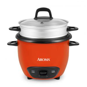 Panela de Arroz AROMA® Cozinheiro de Arroz e Grãos 3 Xícaras (Cru) , 1,4L , 6 Xícaras (Cozido) (ARC-743-1NGOR), Ideal para Arroz, Quinoa