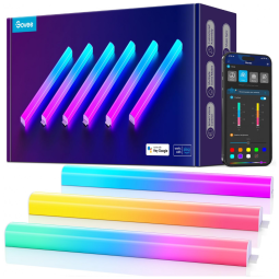 Barras de Luz LED Inteligentes com Efeito RGBIC e Controle de Voz Alexa e Google, 6 PCS, GOVEE H610A1D1, Azul