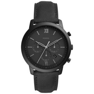 Relógio Masculino Analógico de Quartzo com Pulseira de Couro e Cronógrafo, Fossil FS5503, Preto