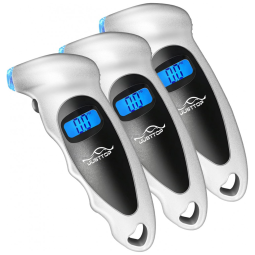 JUSTTOP 3 Pack Medidor de Pressão Digital para Pneus, 150PSI 4 Configurações para Carros, Caminhões e Bicicletas, LCD Retroiluminado