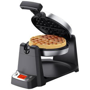 Máquina de Waffle com Display LCD Giratória 180 Graus 1000W, 110v, ELECHOMES HRW6001, Preto