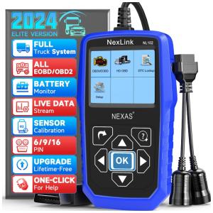 Scanner Automotivo 2 em 1 com Diagnóstico OBD, EOBDHDOBD, 12V, NEXAS LUMNX NL102SC, Azul