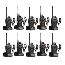 Rádio Comunicador Walkie Talkie Pxton para Adultos, 16 Canais, Alcance Longo, Recarregáveis com Lanterna, 10 Unidades