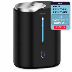 Umidificador de Preenchimento Superior para Quarto 4L com Difusor de Óleo Essencial e Luz Noturna, GENIANI GHRN4LB, Preto