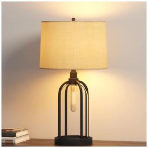 Lumária de Mesa Moderna em Metal, GETINLIGHT IN 0801 1 BK, Preto