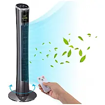 Ventilador de Torre com Controle Remoto, 12 Modos e Temporizador, 110v, KEBOR FT20 17AR, Cinza
