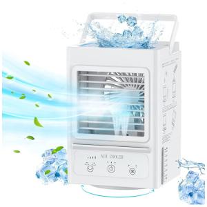 Climatizador de Ar Portátil com 3 Velocidades, Capacidade 0.7L, Recarregável 5000mAh, WINIQUE, Branco