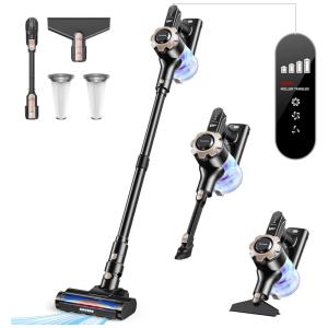 Aspirador de Pó sem Fio 8 em 1, Leve e Potente com 45 Minutos de Autonomia - Ideal para Carpetes, Pêlos de Animais, Pisos de Madeira