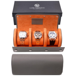 Coleção de Relógios Caixa, Estojo para Relógios Protege e zena, 3 Lugares, LUXE TIMEPIECE COLLECTION, Cinza