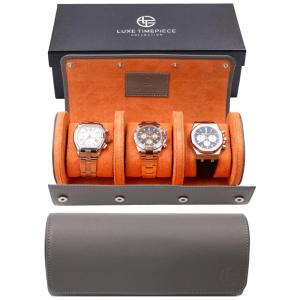 Coleção de Relógios Caixa, Estojo para Relógios Protege e zena, 3 Lugares, LUXE TIMEPIECE COLLECTION, Cinza