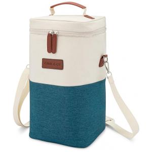 Bolsa Térmica Para Transporte de Vinhos Cana Co até 4 Garrafas, Azul