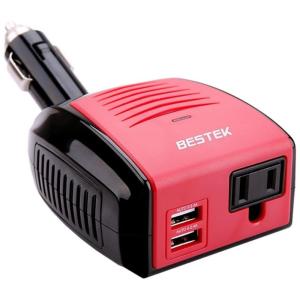 Inversor de Potência 150W DC 12V para AC, USB 4.2A, 110v, BESTEK MRI1511U, Vermelho