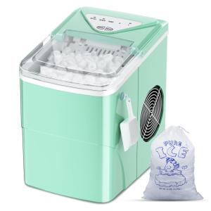 Máquina de Gelo Automática Portátil Produz até 11kg, 24H, Cor, 110v, FZF 1800024IceMakerSilverUS BCK08, Verde