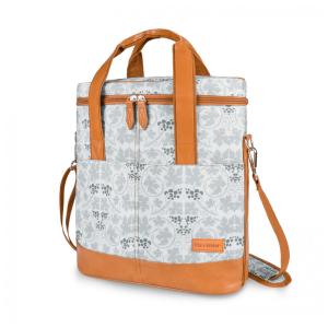 Bolsa Térmica Para Transporte de Vinhos Tirrinia até 3 Garrafas, Branco Flores