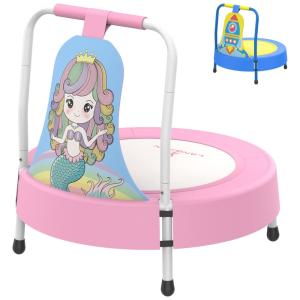 Mini Trampolim Infantil LANGXUN Mermaid, 27x27cm, Carga Máx. 20kg, Estrutura Aço, Espuma, PVC, Para Ambientes Internos e Externos