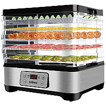 Máquina para desidratar alimentos, 4 bandejas, com controle digital de tempo e temperatura, 110 V, CUSIMAX, Prateado