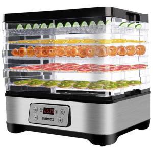 Máquina para desidratar alimentos, 4 bandejas, com controle digital de tempo e temperatura, 110 V, CUSIMAX, Prateado