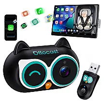 Câmera Automotiva para Bebê OTTOCAST Cabin Care CarPlay Sem Fio 1080P Visão Noturna 150° Preta 5V