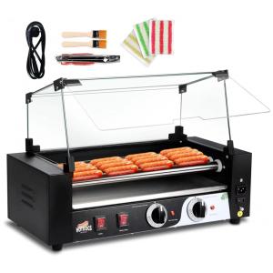 Máquina de Hot Dog com 7 Rolos Antiaderentes Para Até 18 Salsichas, 1400W 110V, LIANQIAN, Laranja