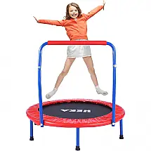 Cama Elastica Infantil com Diâmetro e Corrimão Ajustável para até 100 kg, HEKA 0064, Verde escuro