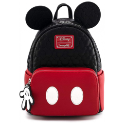 Mini Mochila Escolar Infantil Loungefly Disney Mickey Mouse para Crianças a Partir de 5 Anos, Preta e Vermelha