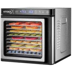 Desidratador de Alimentos 9 Bandejas e Controle de Temperatura, Aço Inoxidável, 110v, KITIDEA VT FD001, Prateado