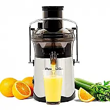 PowerXL Centrífuga de Frutas com 2 Velocidades, Aço Inoxidável, 1200W, 110V, Cinza