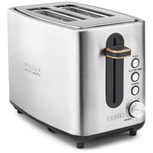 Torradeira 2 Fatias com 6 Níveis de Tostagem e Função Bagel, Aço Inoxidável, 110v, CRUX CR10005, Prateado