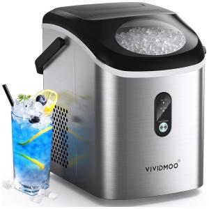 Máquina de Gelo com Capacidade para 14,9 kg em 24H e Função Autolimpeza, 110V 192W, Vividmoo, Preta