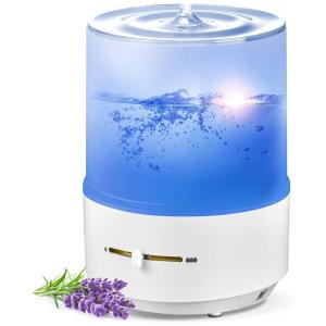 Umidificador Portátil UmorAiro 3 Litros até 20H com 7 Cores de Luz, Branco