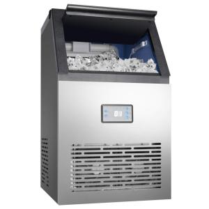 Máquina de Gelo Profissional, Produz 40kg, Dia 40 Cubos, 12 18 Min, 110v, LINSION, Prateado