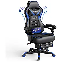 ELECWISH Cadeira de Escritório Gamer, Giratória Reclinavel, Couro Sintético, Preta