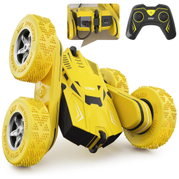 Carrinho de Controle Remoto, 4WD 2.4 Ghz, 360 com Bateria Recarregável, SGILE, Amarelo