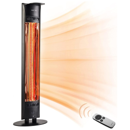 Aquecedor Externo Elétrico com Controle Remoto, Proteção Contra Tombamento, à Prova D'água IP65 e 3 Modos de Aquecimento, 110V 1500W