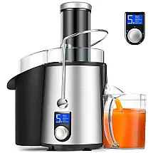 Centrifuga de Frutas com Tela LCD e 5 Estágios, 110V 1000W, Regenerate, Prata