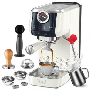 Máquina de Espresso 58mm, Dupla Caldeira, 20 Bar, Controle Touch, Tuni, Inox, Marfim, 110V