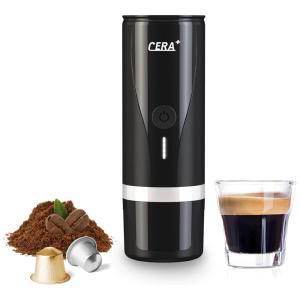 Cafeteira Elétrica Programável Expresso Manual 120mL com USB, , , 110v, CERA PCM01 Mini Camp Espresso Coffee, Preto