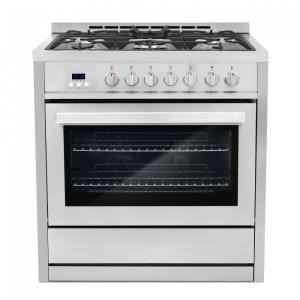 Fogão 5 bocas 91cm Cosmo inox Stellar forno elétrico 108L convecção gaveta de armazenamento 220V