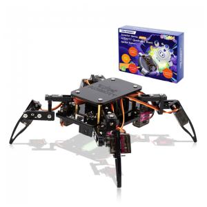 Kit robô aranha ACEBOTT QD020 com ESP8266 servos MG90 controle por app via USB‑C para montagem e programação STEM