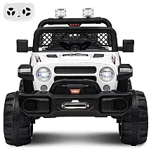 Carro Elétrico Infantil a Bateria 12V 2 Assentos com 3 Velocidades e Luzes LED, ALINUX, Branco