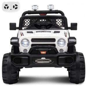 Carro Elétrico Infantil a Bateria 12V 2 Assentos com 3 Velocidades e Luzes LED, ALINUX, Branco