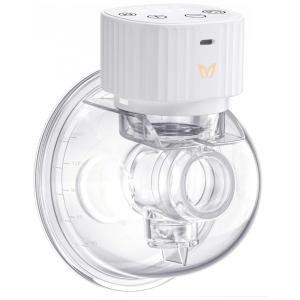 Bomba Tira Leite Única Elétrica Portátil e Recarregável com 3 Modos e 9 Níveis de Sucção, Branca, MEIMOM, Branco